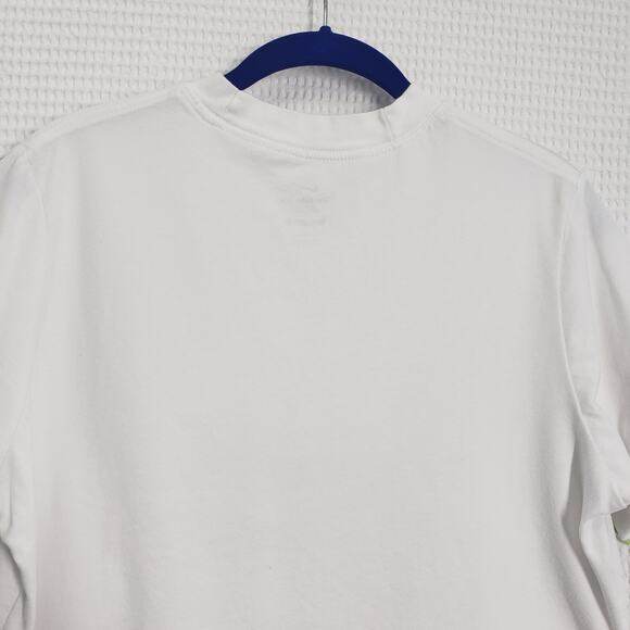 Nike Shirt Girls Large White Dri Fit Loose Fit Athletic Short Sleeve Ruffle Gym - Picture 14 of 16